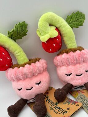 Greenhouse by Russ 6" Strawberry Plant "Kaitlyn" Recycled Stuffed Plush Toy (x2)